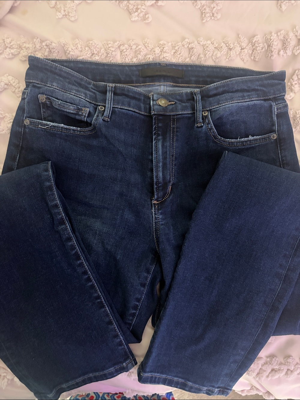 Joe's Jeans Dark Indigo The Lara Mid-Rise Cigarette straight leg denim jeans